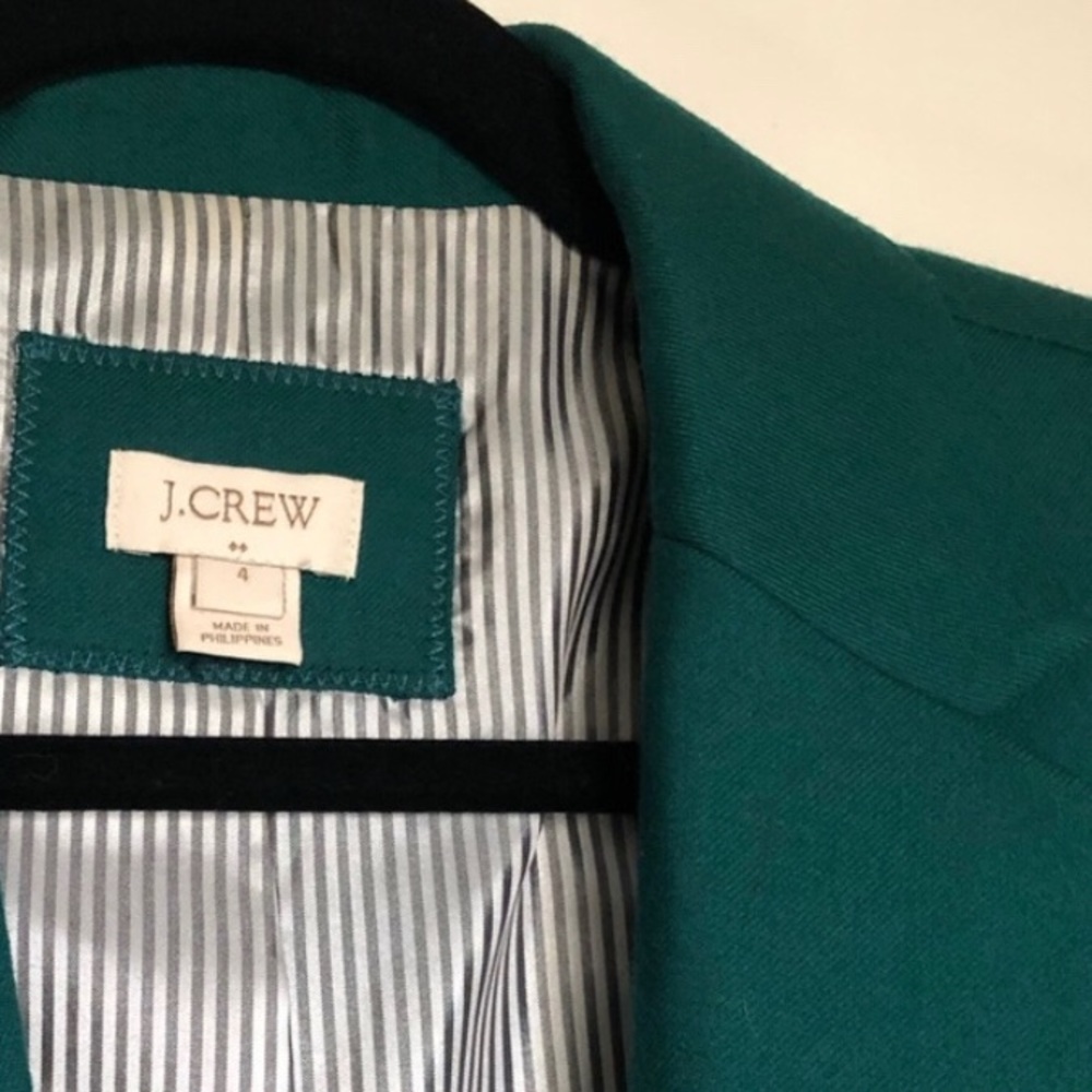 J. Crew Green Schoolboy Blazer, Size 4